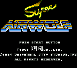 Super Airwolf Title Screen